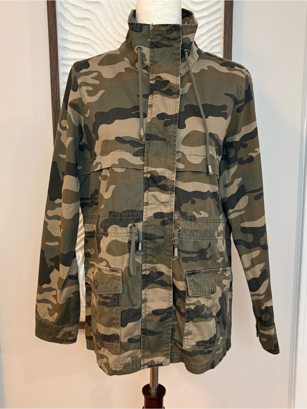 Ci Sono Camo Utility Jacket Olive Green Size Large NWOT